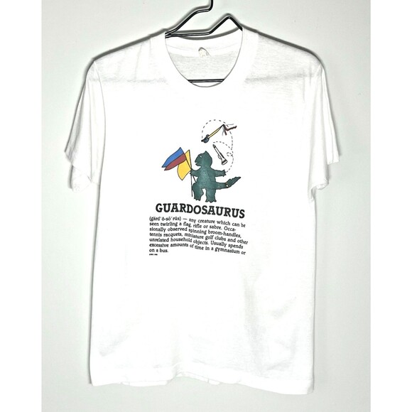 1988 WGI Guardosaurus Color Guard Single Stitch White S/S Shirt Small BOA DCI - Picture 1 of 5